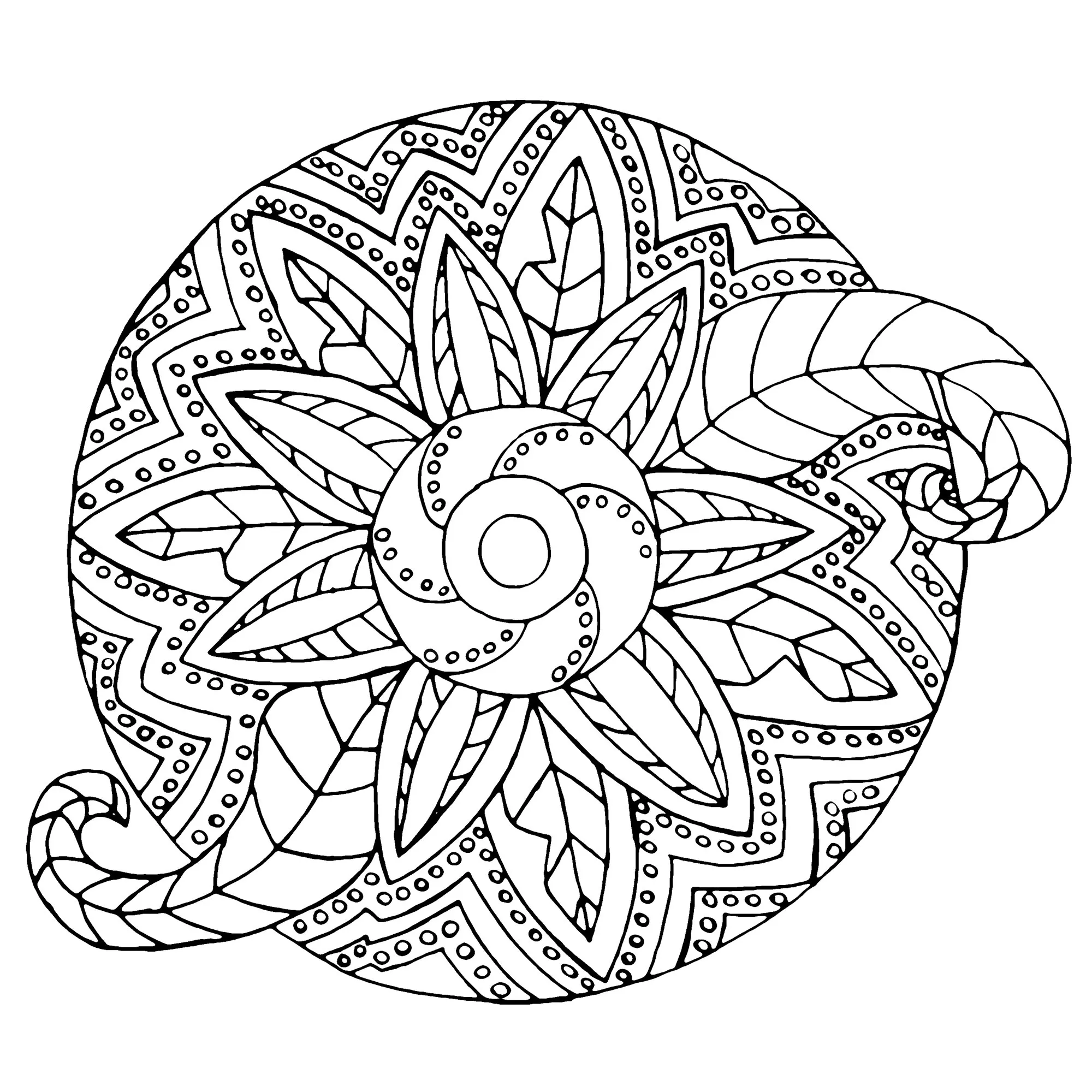 Pflanzen-/Metall-Mandala (Thematische Mandalas : Blumen & Vegetation)