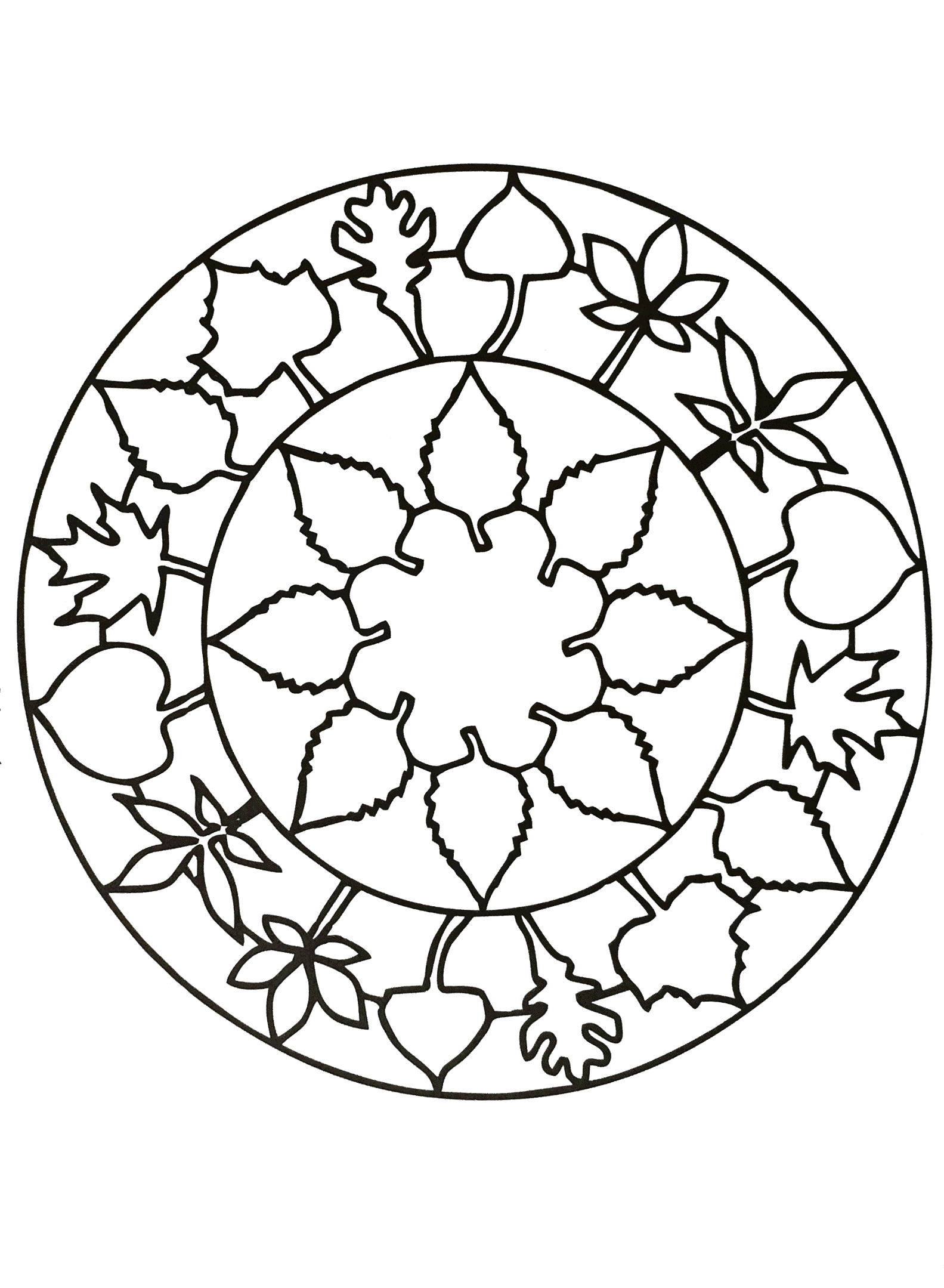 Einfaches Mandala zum Ausdrucken (Thematische Mandalas : Blumen & Vegetation)