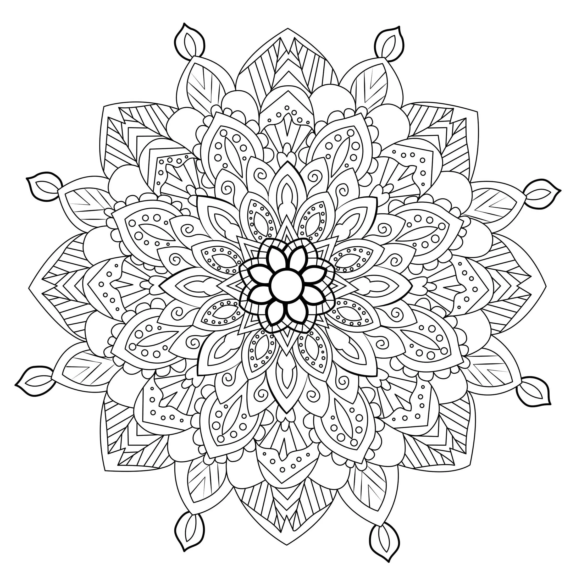 Mandala Anti-Stress-Fleuri (Thematische Mandalas : Blumen & Vegetation)