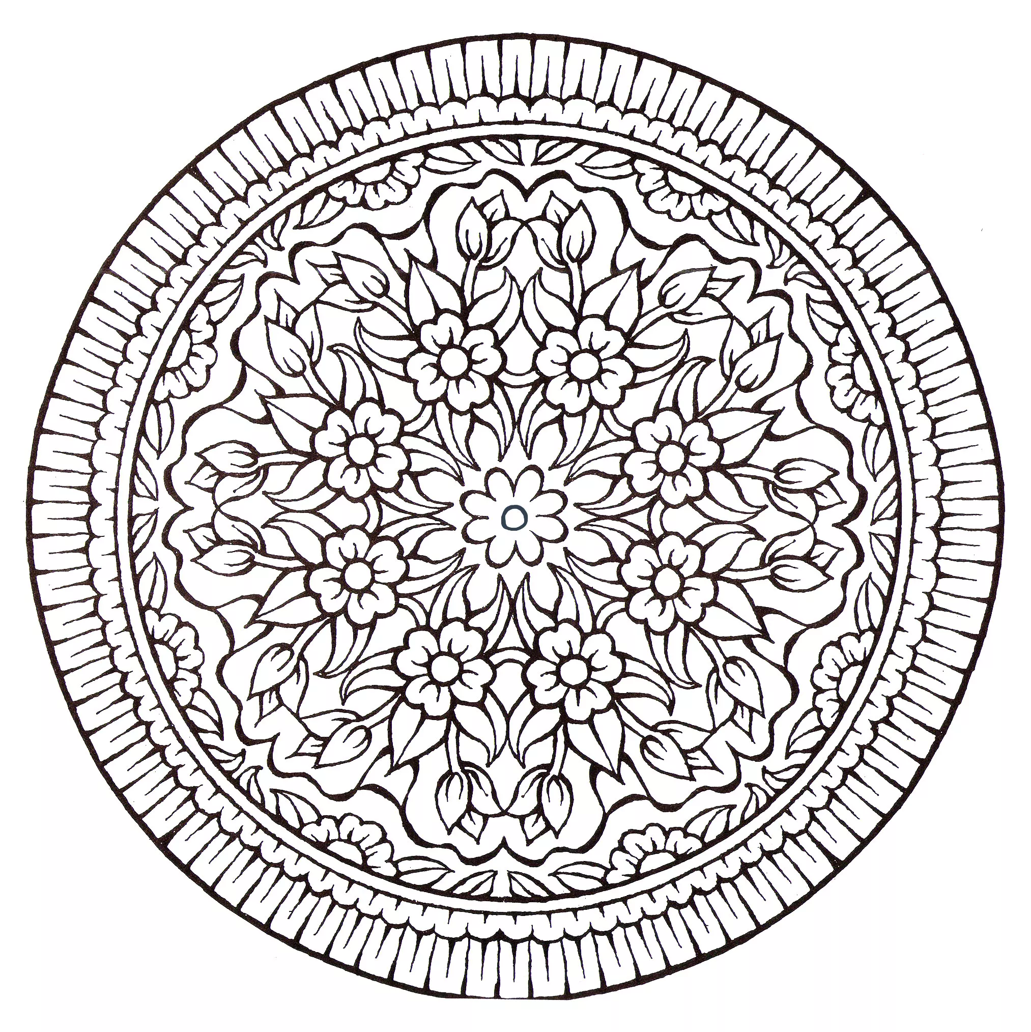 Mandala im Vintage-Stil (Thematische Mandalas : Blumen & Vegetation)