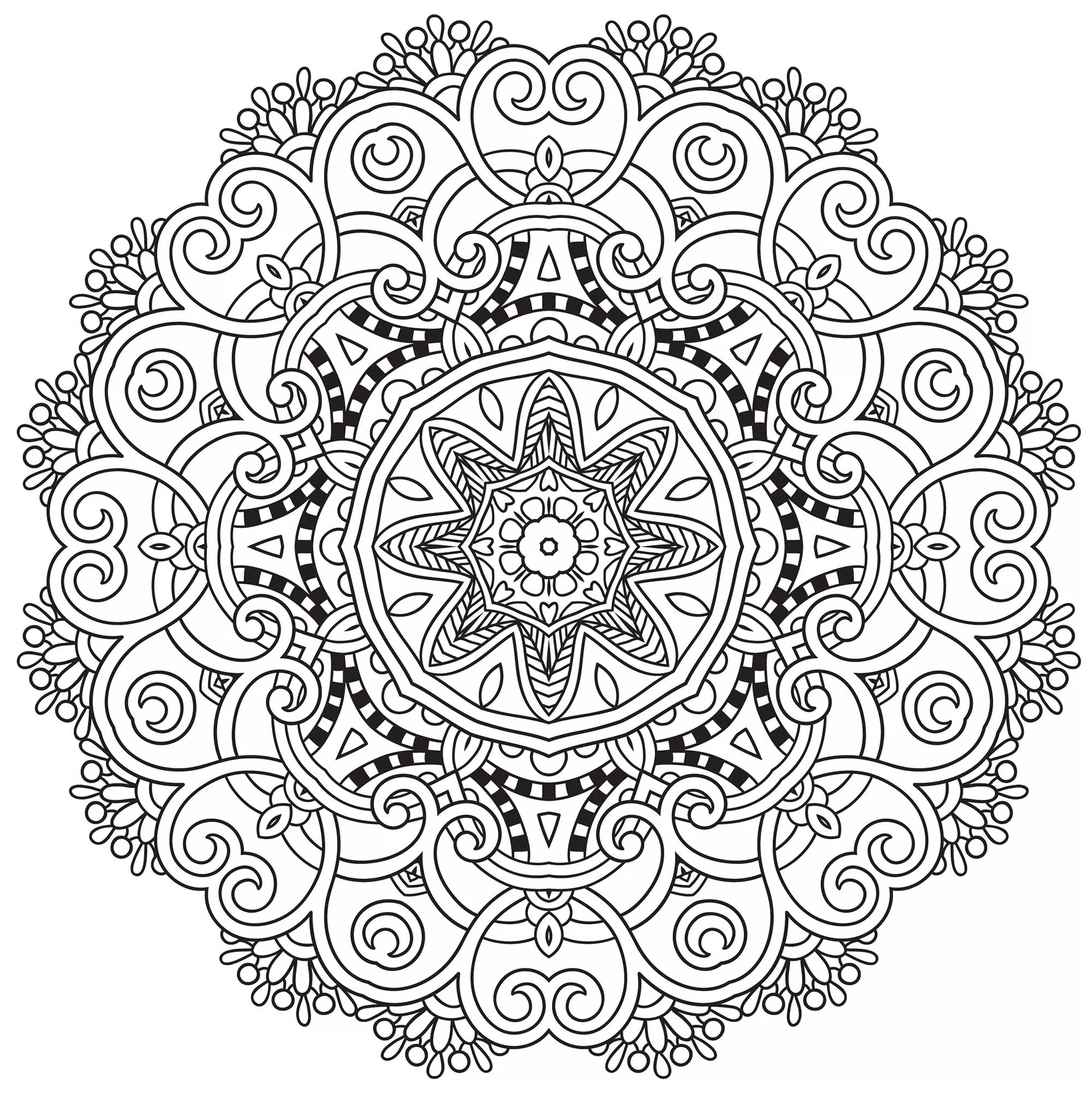 Joli Mandala fleuri (Thematische Mandalas : Blumen & Vegetation)