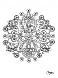 Wunderschöne Blumen In Einem Mandala