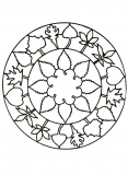 Einfaches Mandala zum Ausdrucken (Thematische Mandalas : Blumen & Vegetation)