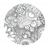 Verschiedene Blumen in einem Kreis (Thematische Mandalas : Blumen & Vegetation)