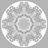Mandala auf grauem Hintergrund (Thematische Mandalas : Blumen & Vegetation)