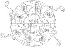 Mandala Mit Eleganten Rosen