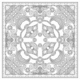 Vollständig symmetrisches quadratisches Mandala (Thematische Mandalas : Blumen & Vegetation)