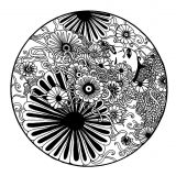 Blumen Schwarz & Weiß (Thematische Mandalas : Blumen & Vegetation)