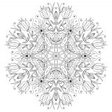 Mandala mit feinen, einfachen Linien (Thematische Mandalas : Blumen & Vegetation)