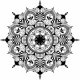 Mandala Zentangle schwarz & weiß (Thematische Mandalas : Blumen & Vegetation)