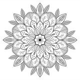 Schönes Mandala mit Blumen und Blättern (Thematische Mandalas : Blumen & Vegetation)