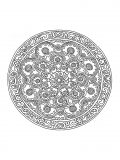 Schönes, detailreiches Pflanzenmandala (Thematische Mandalas : Blumen & Vegetation)