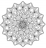 Einfaches, blumiges Mandala (Thematische Mandalas : Blumen & Vegetation)