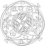 Ein handgezeichnetes Mandala (Thematische Mandalas : Blumen & Vegetation)