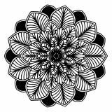Mandala-Blätter schwarz & weiß