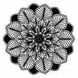 Mandala-Blätter schwarz & weiß (Thematische Mandalas : Blumen & Vegetation)