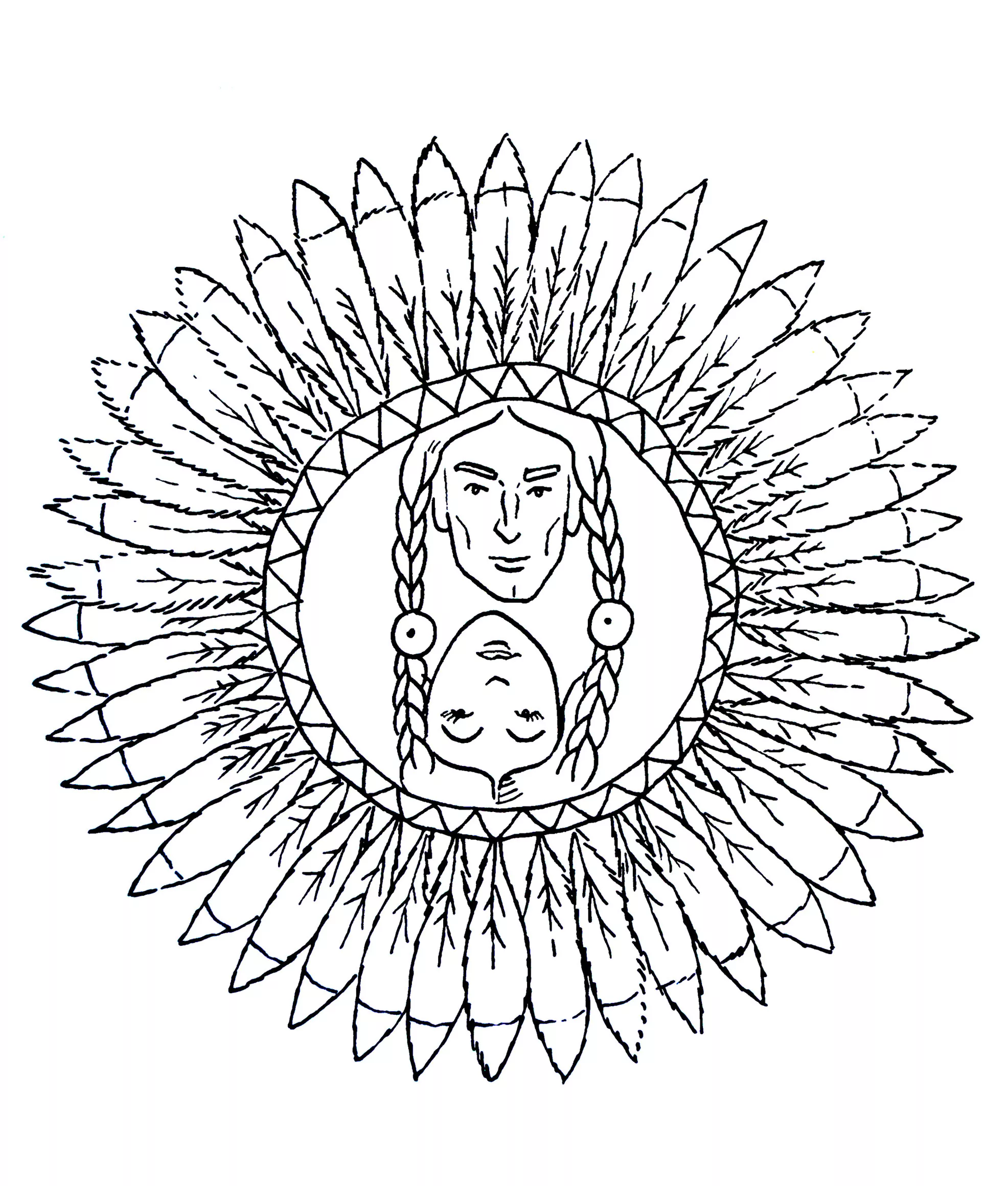 Mandala indiens (Schwierigkeitsgrad Mandalas : Einfach (für Kinder))