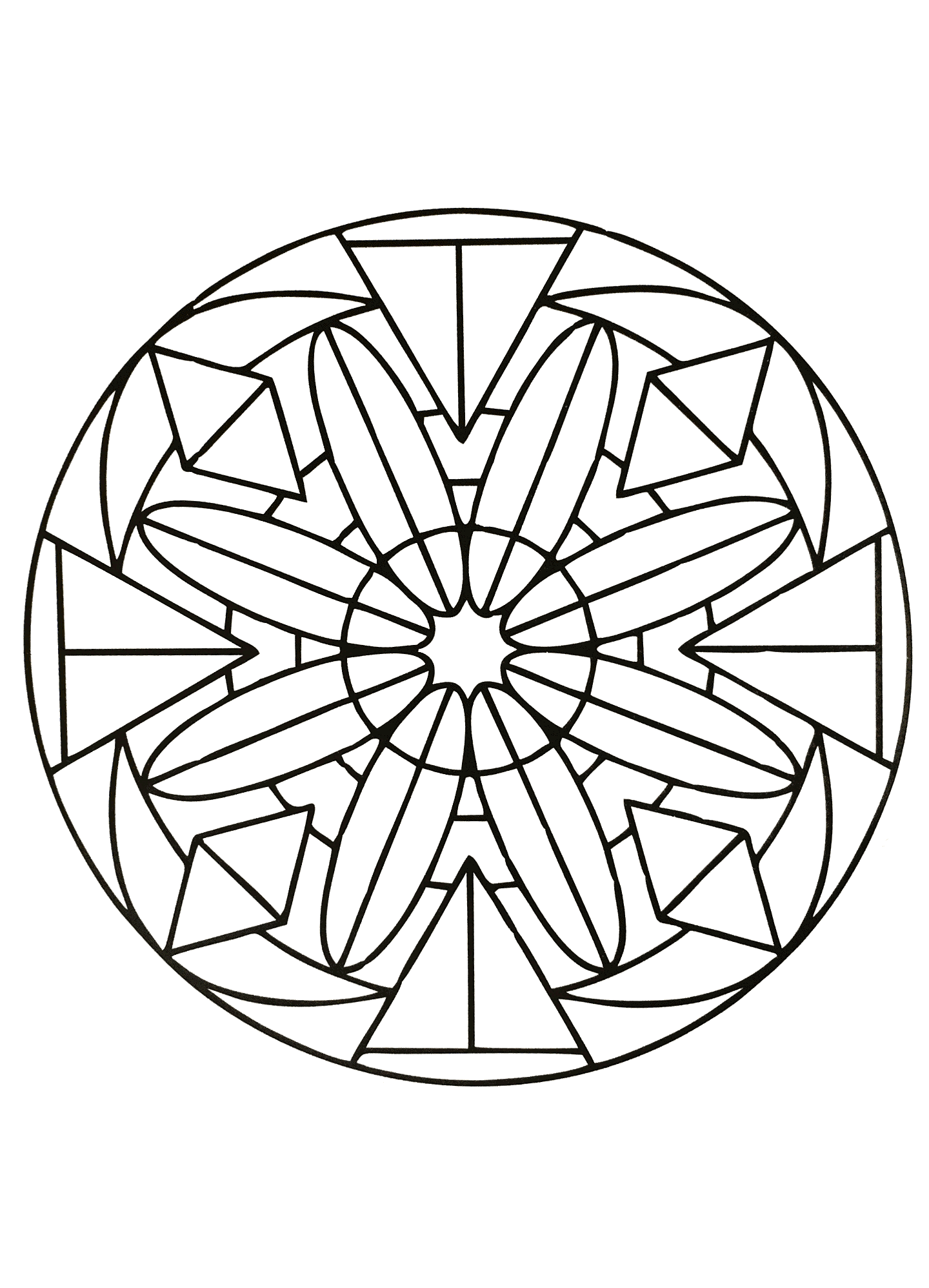 Symmetrisches Mandala leicht gemacht (Schwierigkeitsgrad Mandalas : Einfach (für Kinder))