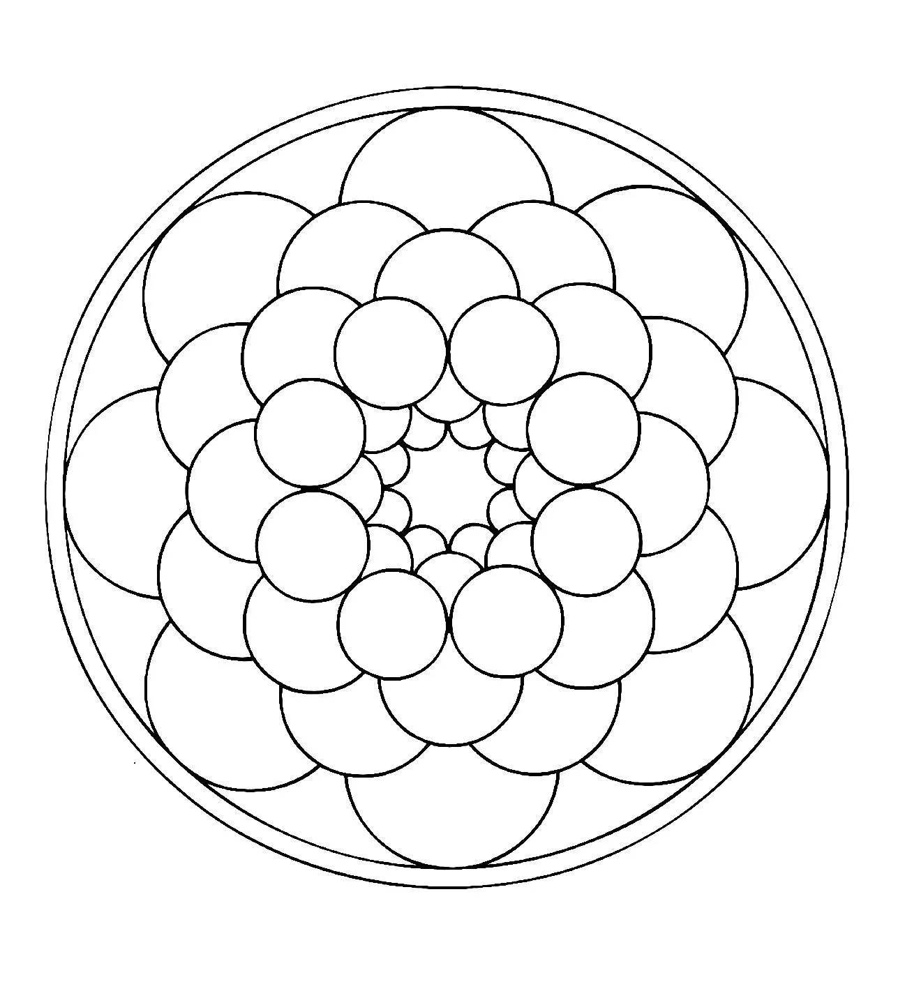 Mandala Kreise (Schwierigkeitsgrad Mandalas : Einfach (für Kinder))