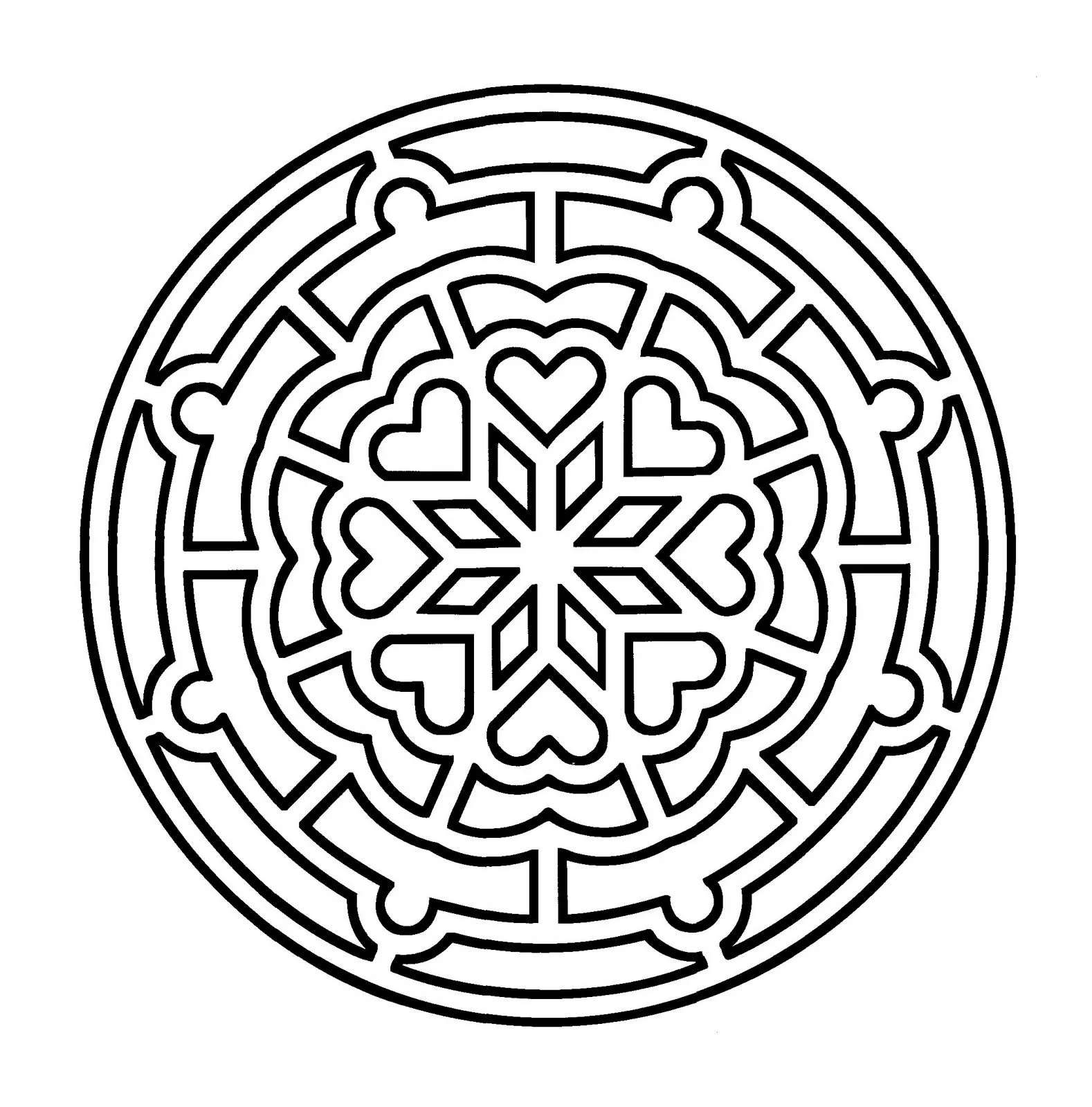 Mandala dicke Striche (Schwierigkeitsgrad Mandalas : Einfach (für Kinder))