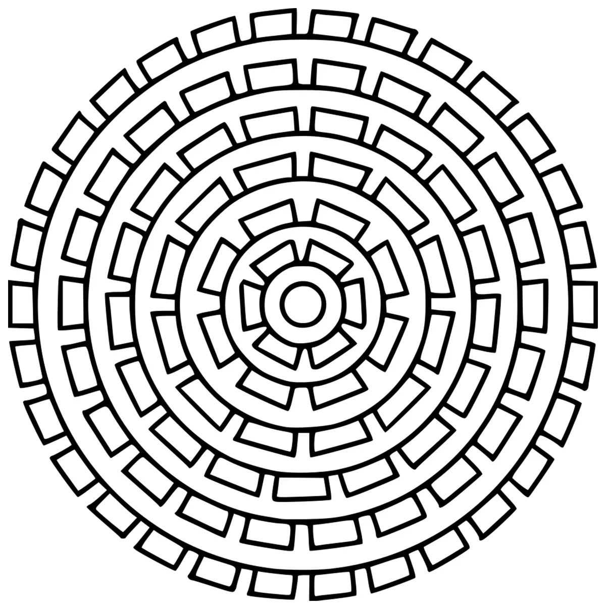 Mandala angulaire (Schwierigkeitsgrad Mandalas : Einfach (für Kinder))
