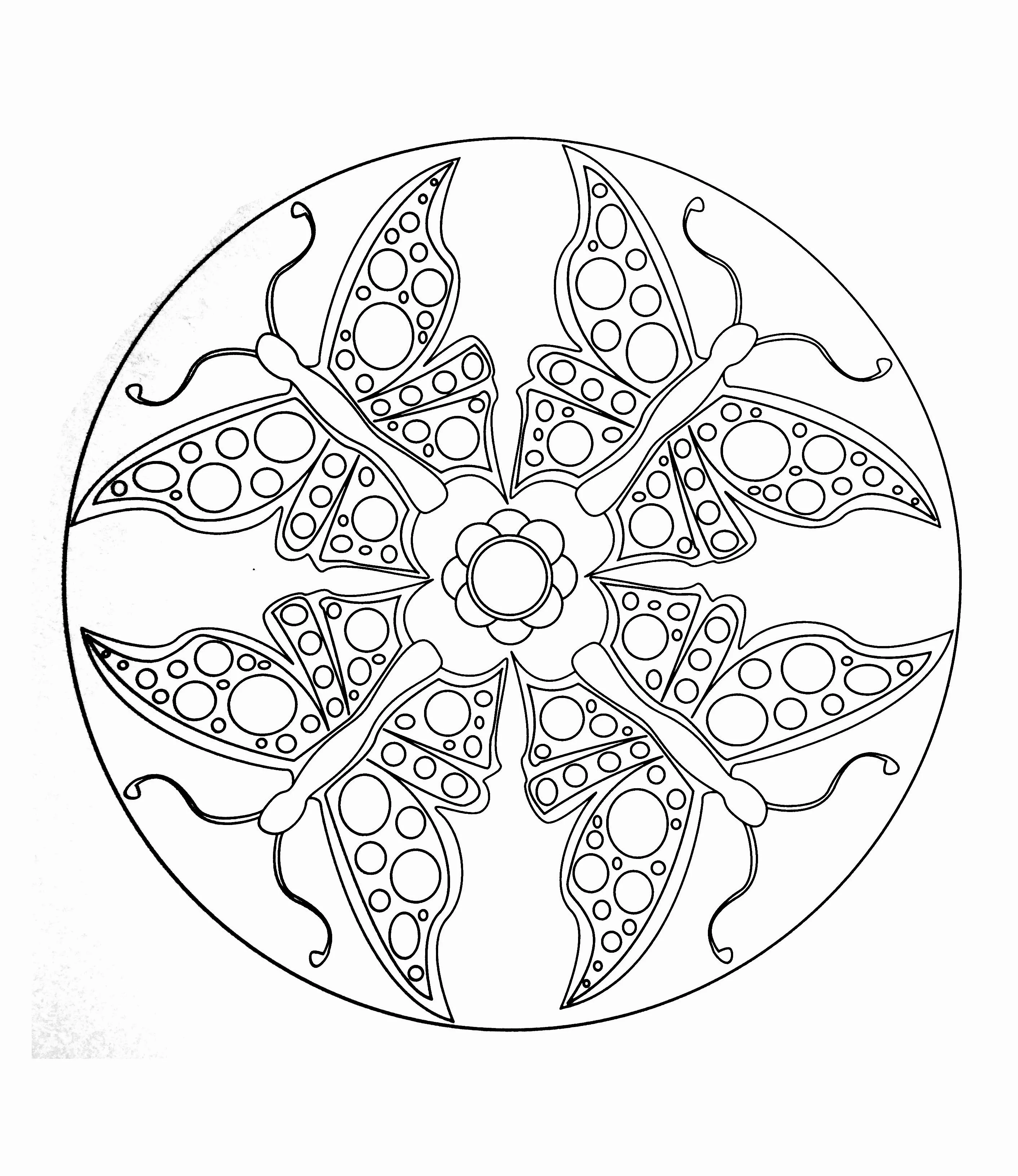 Mandala Schmetterlinge leicht gemacht (Schwierigkeitsgrad Mandalas : Einfach (für Kinder))