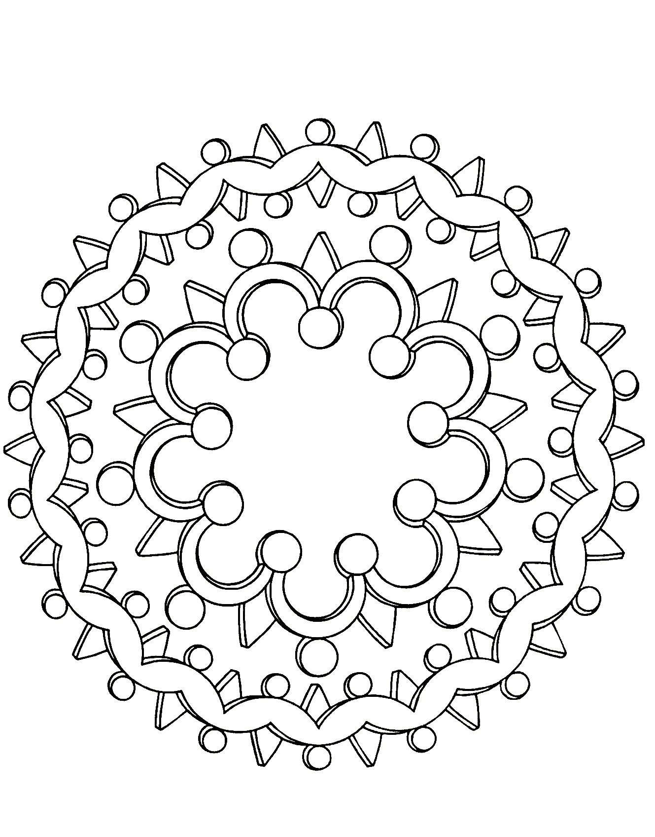 Mandala Krone & Schmuck (Schwierigkeitsgrad Mandalas : Einfach (für Kinder))