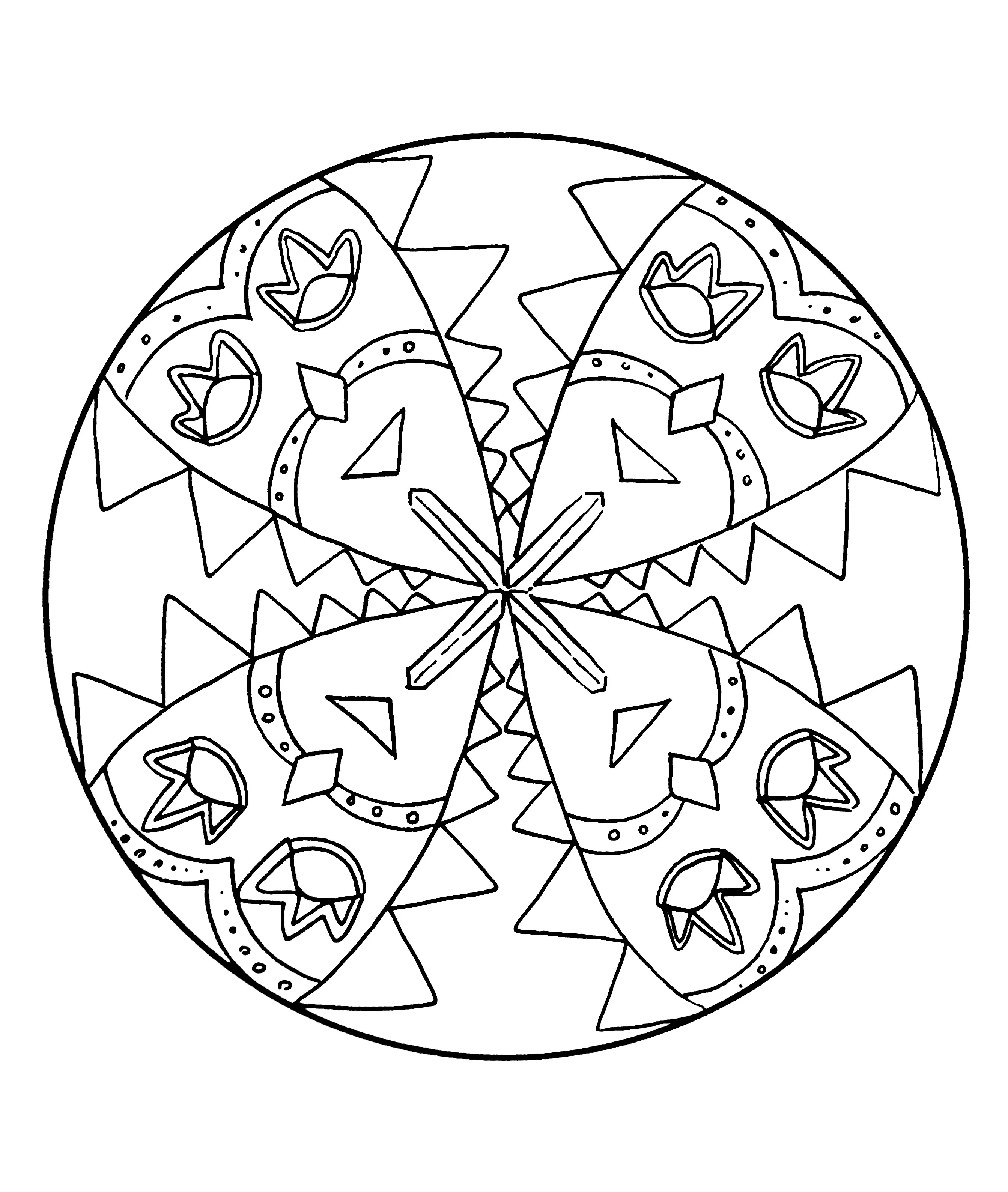 Mandala Karnevalsmasken (Schwierigkeitsgrad Mandalas : Einfach (für Kinder))