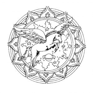 Wunderschönes Mandala Pferd Elai (Schwierigkeitsgrad Mandalas : Einfach (für Kinder))