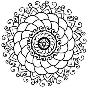 Nettes und einfaches Mandala (Schwierigkeitsgrad Mandalas : Einfach (für Kinder))