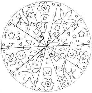 Einfaches Mandala Löwe (Schwierigkeitsgrad Mandalas : Einfach (für Kinder))