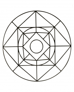 Quadratische und runde Mandalas (Schwierigkeitsgrad Mandalas : Einfach (für Kinder))