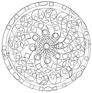 Abstraktes Mandala leicht gemacht (Schwierigkeitsgrad Mandalas : Einfach (für Kinder))