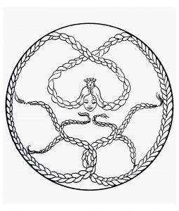Mandala-Raiponce (Schwierigkeitsgrad Mandalas : Einfach (für Kinder))