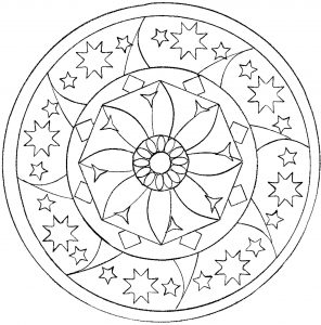 Sternmandala (Schwierigkeitsgrad Mandalas : Einfach (für Kinder))