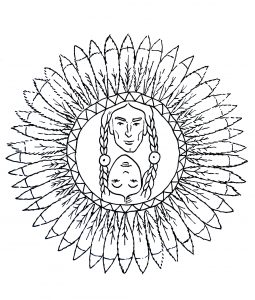 Mandala indiens (Schwierigkeitsgrad Mandalas : Einfach (für Kinder))