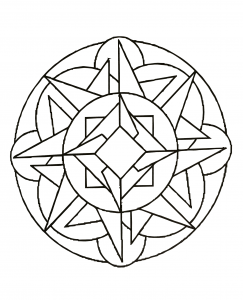Mandala breite Formen (Schwierigkeitsgrad Mandalas : Einfach (für Kinder))