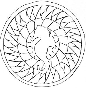Einfaches Hippocampe-Mandala