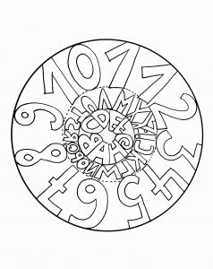 Kinderleichtes Mandala mit Zahlen (Schwierigkeitsgrad Mandalas : Einfach (für Kinder))