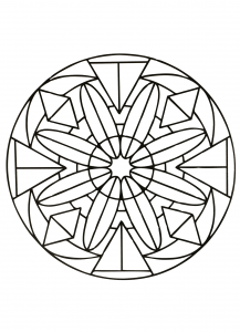 Symmetrisches Mandala leicht gemacht (Schwierigkeitsgrad Mandalas : Einfach (für Kinder))