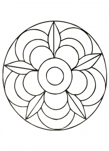 Mandala-Blume (Schwierigkeitsgrad Mandalas : Einfach (für Kinder))