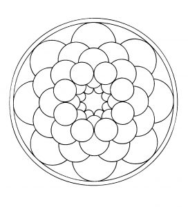 Mandala Kreise (Schwierigkeitsgrad Mandalas : Einfach (für Kinder))