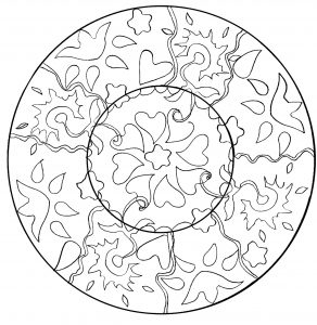 Einfaches Mandala kindliche Formen (Schwierigkeitsgrad Mandalas : Einfach (für Kinder))