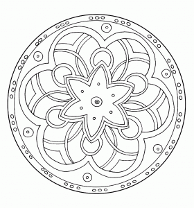 Spirographisches Mandala (Schwierigkeitsgrad Mandalas : Einfach (für Kinder))