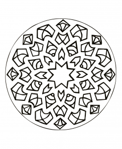Mandala Sternensplitter (Schwierigkeitsgrad Mandalas : Einfach (für Kinder))