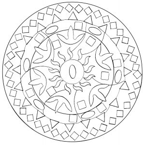 Mandala verschiedene Formen abstrakt (Schwierigkeitsgrad Mandalas : Einfach (für Kinder))