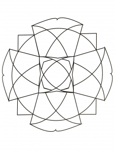 Harmonisches und einfaches Mandala (Schwierigkeitsgrad Mandalas : Einfach (für Kinder))