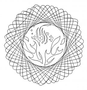 Einfaches, abstraktes Mandala (Schwierigkeitsgrad Mandalas : Einfach (für Kinder))
