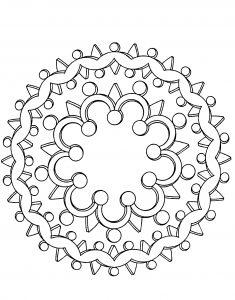 Mandala Krone & Schmuck (Schwierigkeitsgrad Mandalas : Einfach (für Kinder))