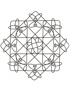 Einfaches und originelles Mandala (Schwierigkeitsgrad Mandalas : Einfach (für Kinder))